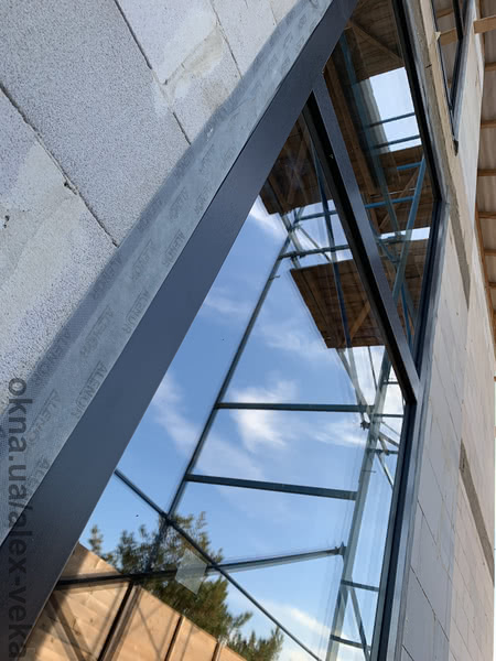 Премиум окна VEKA Softline 82 Антрацит с скрытым швом спайки и идеально ровным стеклопакетом - Винница, Киев